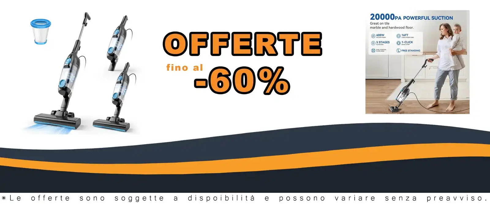 Polverelevatore potente 16ft 2 in 1 blu