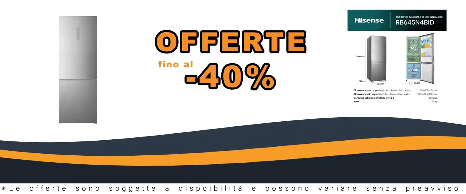 Refrigeratore inverter RB645N4BID 70 cm no ghiaccio 495 L