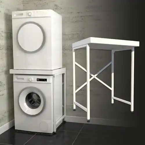 stand per elettrodomestici con piedistallo antiasse (bianco)