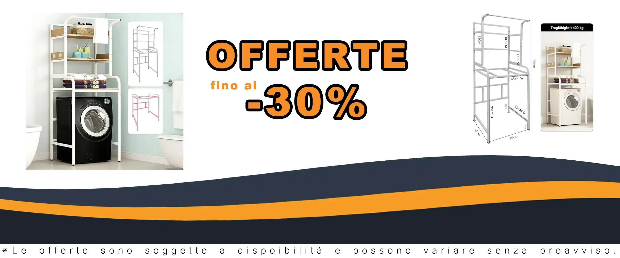 Shelf per lavatrice a 3 livelli con capacità di carico 400 kg, adatto per bagno/balconcino/cucina