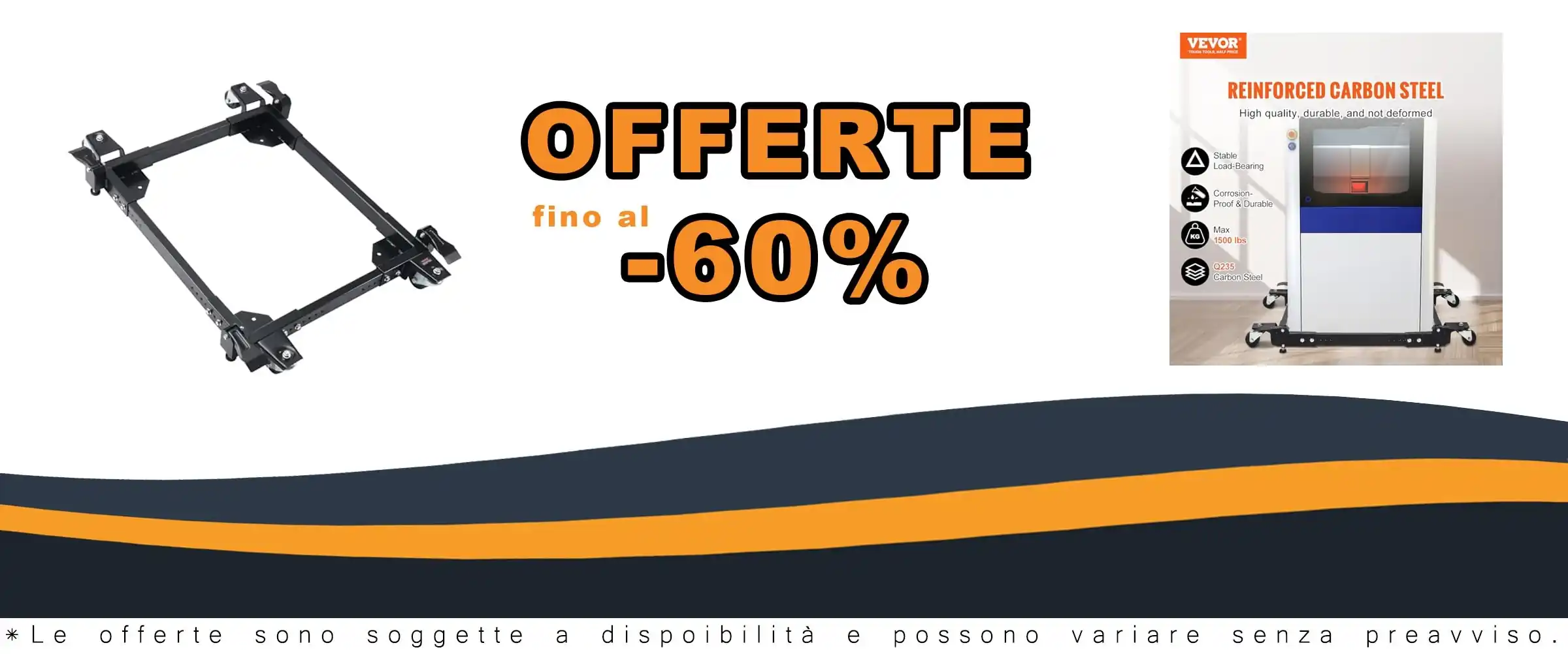 Pannello da mobile universale per carichi pesanti fino a 680 kg con ruote regolabili dalle dimensioni 508x622,3 mm alle dimensioni 711x850 mm.