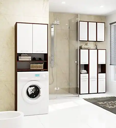 Wardrobe Lavatrice 2 Porte Scaffale Bagno Spazio - Dettaglio