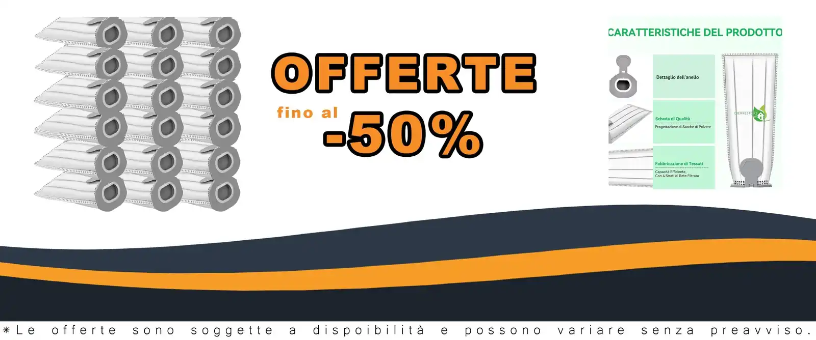 Borse microfibra Kobold VK7, 24 pezzi, filtro avanzato